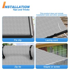 6′ Fabric Roll Sun Shade Cover Fence Screen Patio Balcony Yard Gray 151-300ft