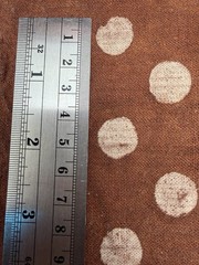 Hand-Dyed Persimmon Polka Dot Linen Fabric | Rustic Japanese Style | 20×22 Inch