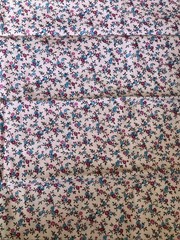 Vtg Cotton Quilting Fabric Small Floral Calico Fat quarter Pink Blue Cranston