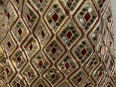 Gold Burgundy Silver Sequins Embroidery Lame Fabrics 44” Width Sold By The Yard