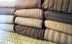 24-pc Big Scraps of 12 Men’s assorted STRIPE shirt SLEEVES 100% cotton Quilting