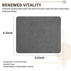 Sofa Fabric Repair Patch, 6 Piece Microfiber Patches, Self Adhesive Fabric Sofa