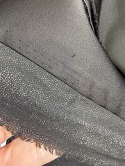 3 Yards Black Satin Bonded Fabric Nylon Cotton Backing 50 Inches wide