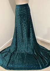 Hunter Green Stretch Velvet Sequins Embroidery fabric 60” Width Sold By Yard