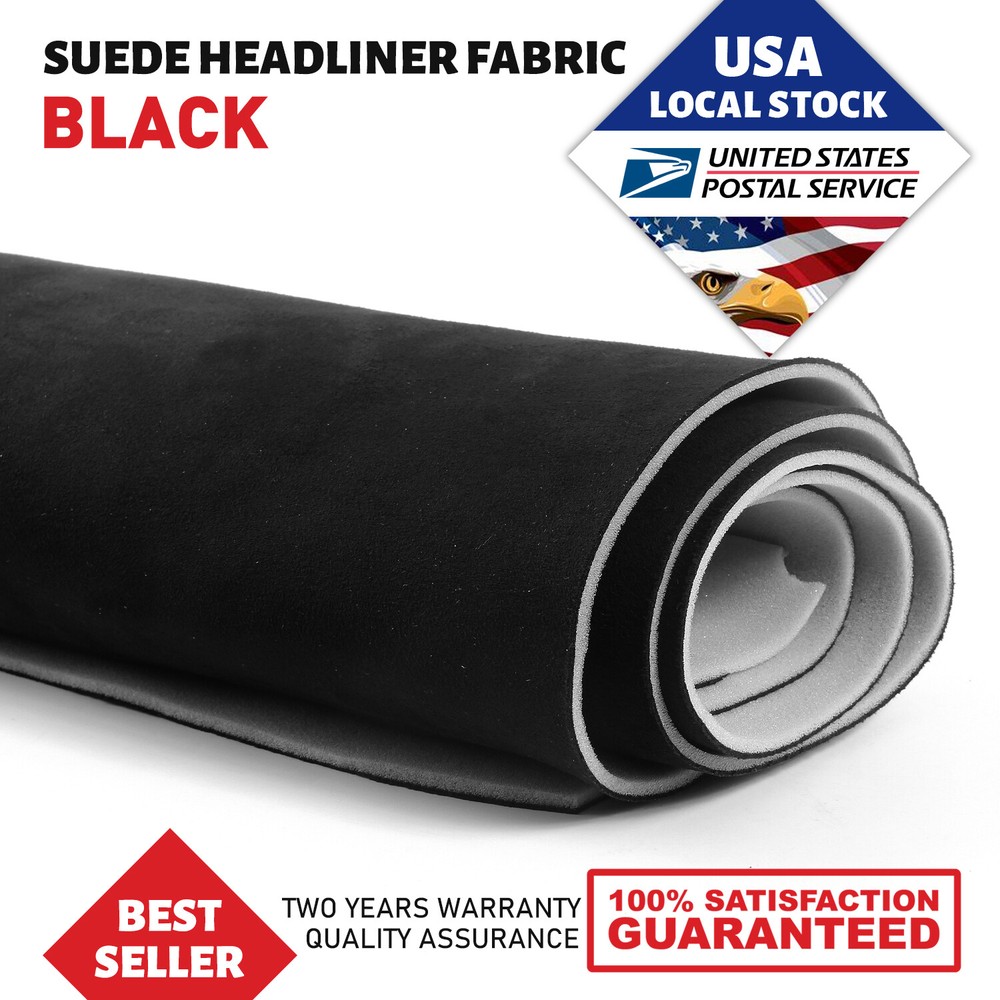 Suede Headliner Fabric 1/8″ Thick Foam Upholstery Roof Liner Replacement 60″ (W)