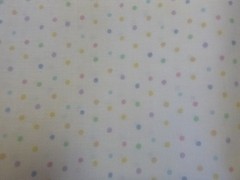 Multicolor Pastel Dots on White Cotton Fabric (44″ Wide x 36″ long)