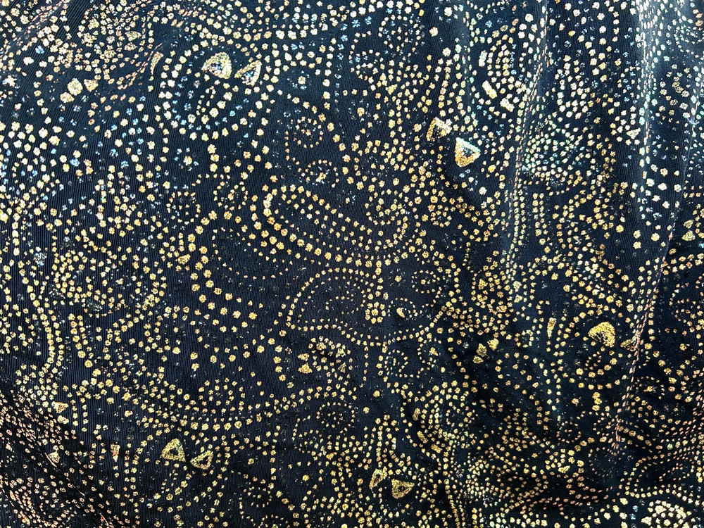 Gold & Bronze Multi color Metallic Iridescent glitter on Fabric 54″ Wide