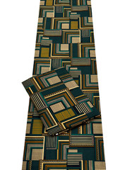 Polyester High Quality Design – Forest Green Gold Black Yellow Cream Beige