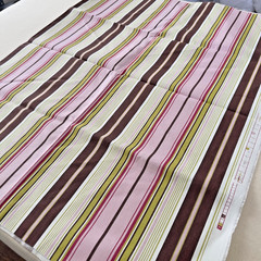 Premier Prints Terrace Multi Stripe Fabric Pink Green & Brown 1 yard