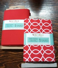 2-Waverly 100% Cotton 36” x 44” 1 Yard Pre-cut Fabric Red NEW Sewing Quilting