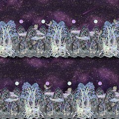 Korean Traditional Galaxy Colored Jagae Patterned Fabric made in Korea BTHY