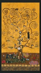24″ X 44″ Panel Tree of Life Gustav Klimt Painting Artist Cotton Fabric D479.81