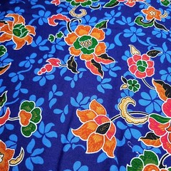 Emchit Fabric Thai Cotton Blue Floral Print Skirt Cotton Craft Quilt 62″ x 40″