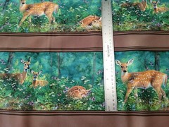 Endeering BTY P&B Textile Deer Doe Fawn Flowers Woods Stripe Teal Green Brown