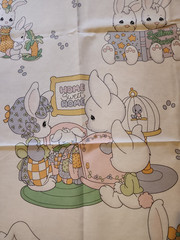 Precious Moments bunnies nursery baby crib quilt panel 45″ w x 36 L PMI #1087