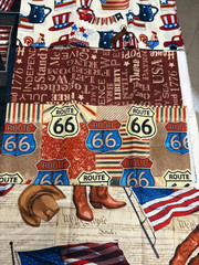 5 Fat Quarter Bundle NWT “Americana” 100% Cotton Fabric Americana Route 66 Labs