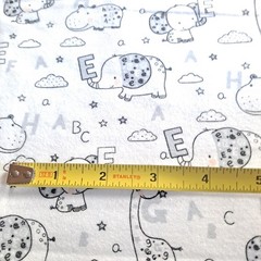Super Snuggle Cotton Flannel 58″ X 43″ Gray White Baby Animals Jo-Ann Fabrics