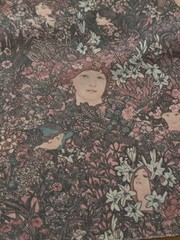Vintage Unused Scrap Material Spandex Stretch Hard To Find Outdated Botanical…