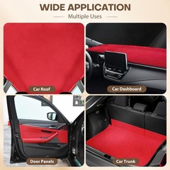 Red Suede Headliner 48″x60″ Foam Backing Car SUV Truck RV Boat Auto Roof