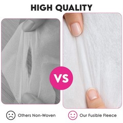 KOVIEDE Fusible Fleece Interfacing, 17.3″ x 10 Medium-Light – 1MM, White