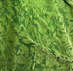 APPLE GREEN Floral Burnout Hand Dyed Silk Velvet Fabric