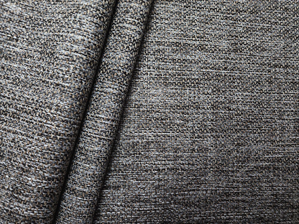 Upholstery Fabric – Resists Stains Yarn Dyed Basketweave Solid – Black/White/Tan