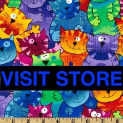 1/2 Meter Colourful Rainbow Dog Packed Nursery Sewing Quilting Fabric