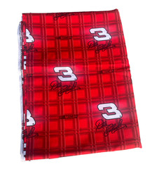 NASCAR Dale Earnhardt #3 Cotton Fabric Red Plaid 44” Wide Sold By Yard