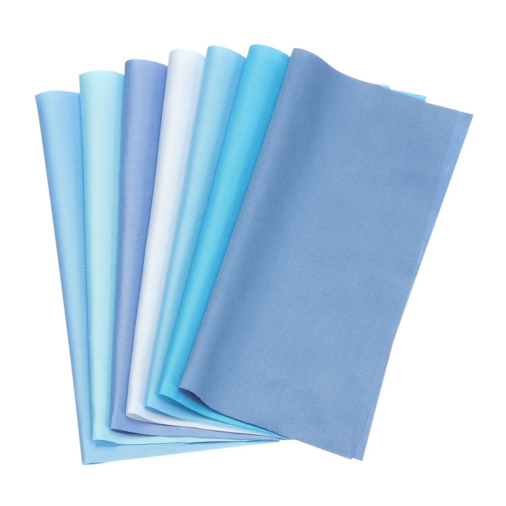 7Pcs 8″ x 8″ Solid Color Cotton Fabric Bundles Precut Fabric Square, Blue