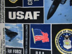 Military Fleece ” U.S. Air Force” Block 60″ Polyester Fleece Fabric 54″ X60″