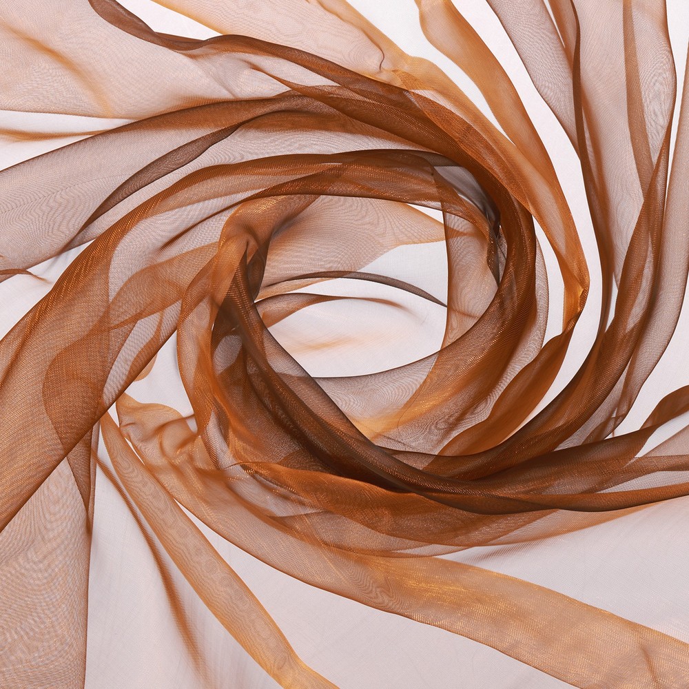 2 Yards x 59″ Iridescent Sheer Organza Fabric, Gradient Dark Gold