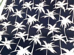 Navy Palm Outdoor Fabric Tree Tropical Deck Cushion Pillow 3 Yard Lot