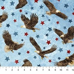 Stonehenge Stars & Stripes VII By Northcott – Blue Majestic Eagles #39436-42