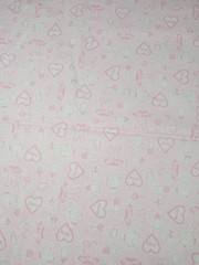 Joann Fabrics Pink/White Heart Baby Rattle Duck 1 Yard + 23″x 42″ 100% Cotton
