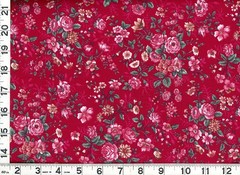 Red & White Roses w/ Flowers on Red Quilting & Sewing Fabric by the Yard #920