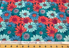 Flowers 19” X 44” 100% cotton fabric #2232a