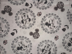 Disney minnie mouse fun fabric black white 11 by 11 inch