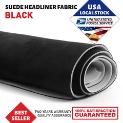 Black Suede Headliner Fabrics Foam Backed 98″x60″ Car Ceiling Replace Material