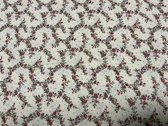 Vtg Marcus Brothers Textiles Inc Florals on Cream Cotton Fabric 36in x 44in