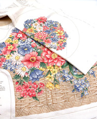 American Wildflower Basket Pillow Panel Set Fabric Cranston Print Works Flower