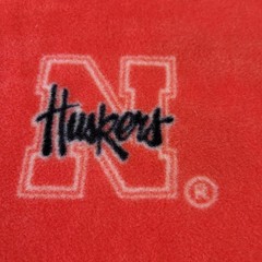 Nebraska Huskers Red Fleece Fabric 60″x35″ NCAA College Team Sports Print