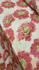 100% Rayon Challis Big Pink Blush Flowers Floral Soft Light Weight Dress By Yard