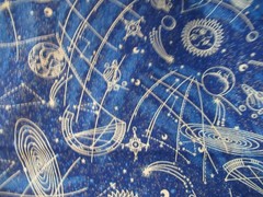 Celestial Planets Fabric Traditions 444Sun moon stars Blue Cotton FABRIC SBTYX