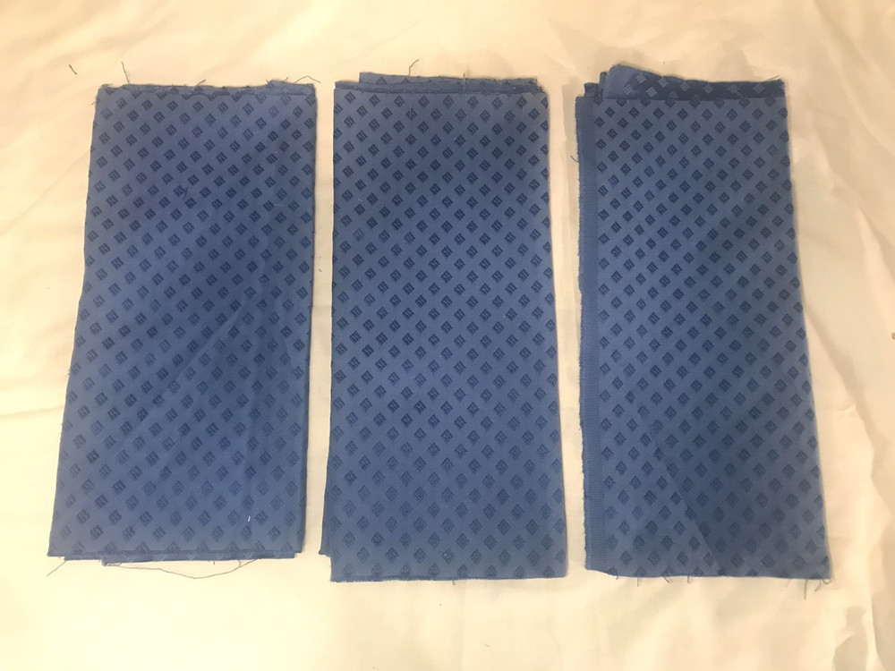 3 Vintage Blue High Quality Drapery Weight Decorator Fabric Remnants 16″ X 54″