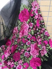 By The Yard – Embroidered Floral Mesh Lace Fabric for Wedding, Special Occasion