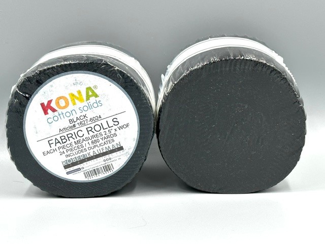Kona Cotton Solid Black Fabric Roll 2 1/2″ X WOF