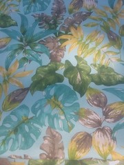 Bryant Industries Outdoor Upholstery Fabric~Blue Lagoon Leaf Print~3+ Yards
