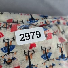 Vintage Knit Fabric 116″x152″ Boys Girls Riding Trikes Print Stretches One Way