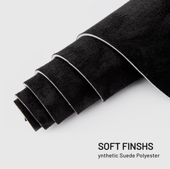 54″ L × 60″ W Black Faux Suede Headliner Material with Foam Backing for Vehicles