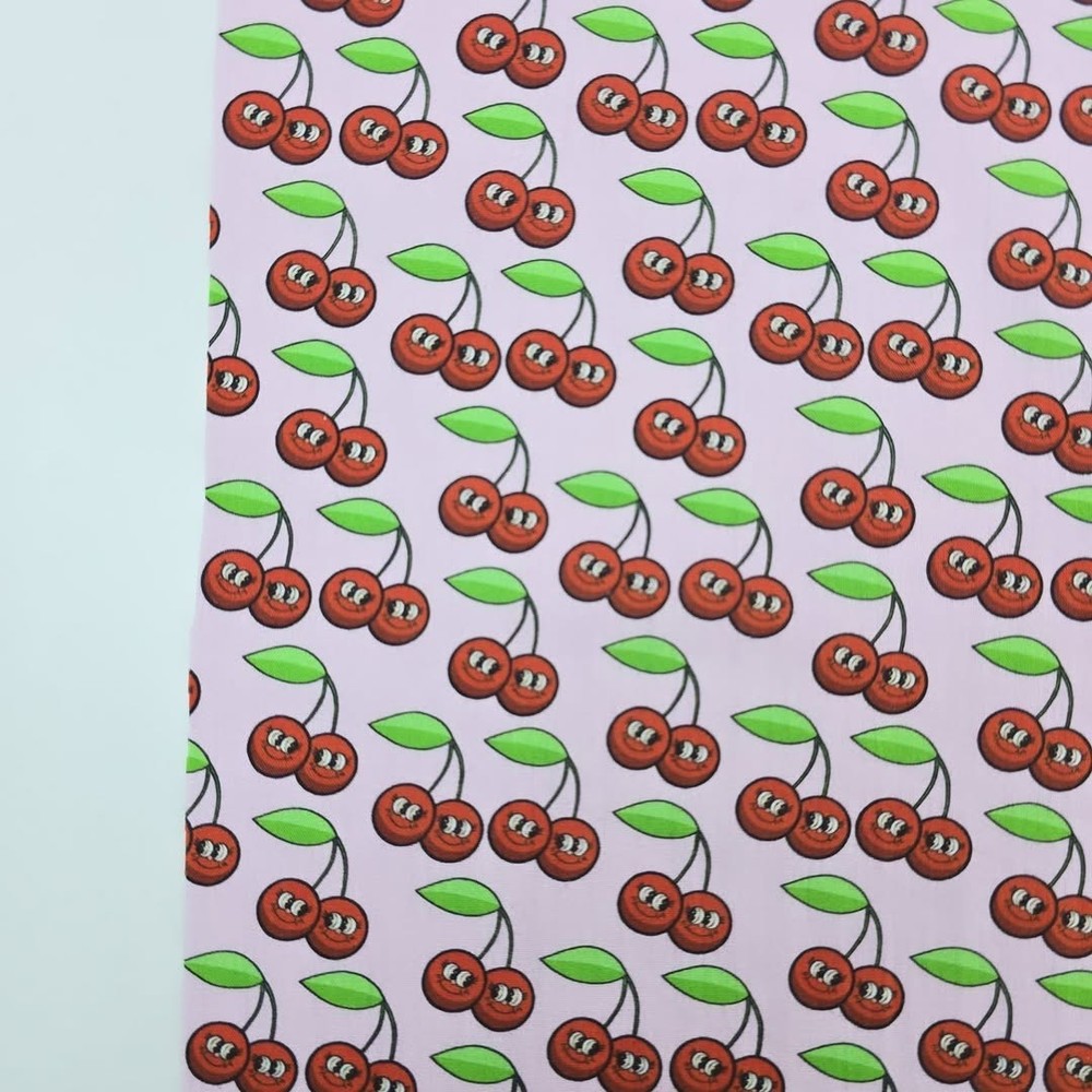 Retro Pop Cherry Patterned 30s Fabric made in Korea by the Yard